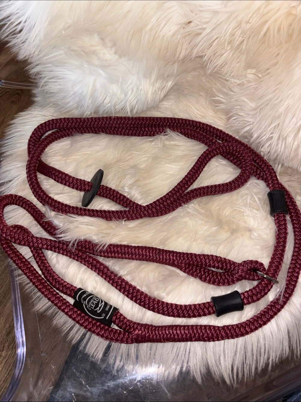 ONE WORLD Burgundy Rope Dog Harness Lead